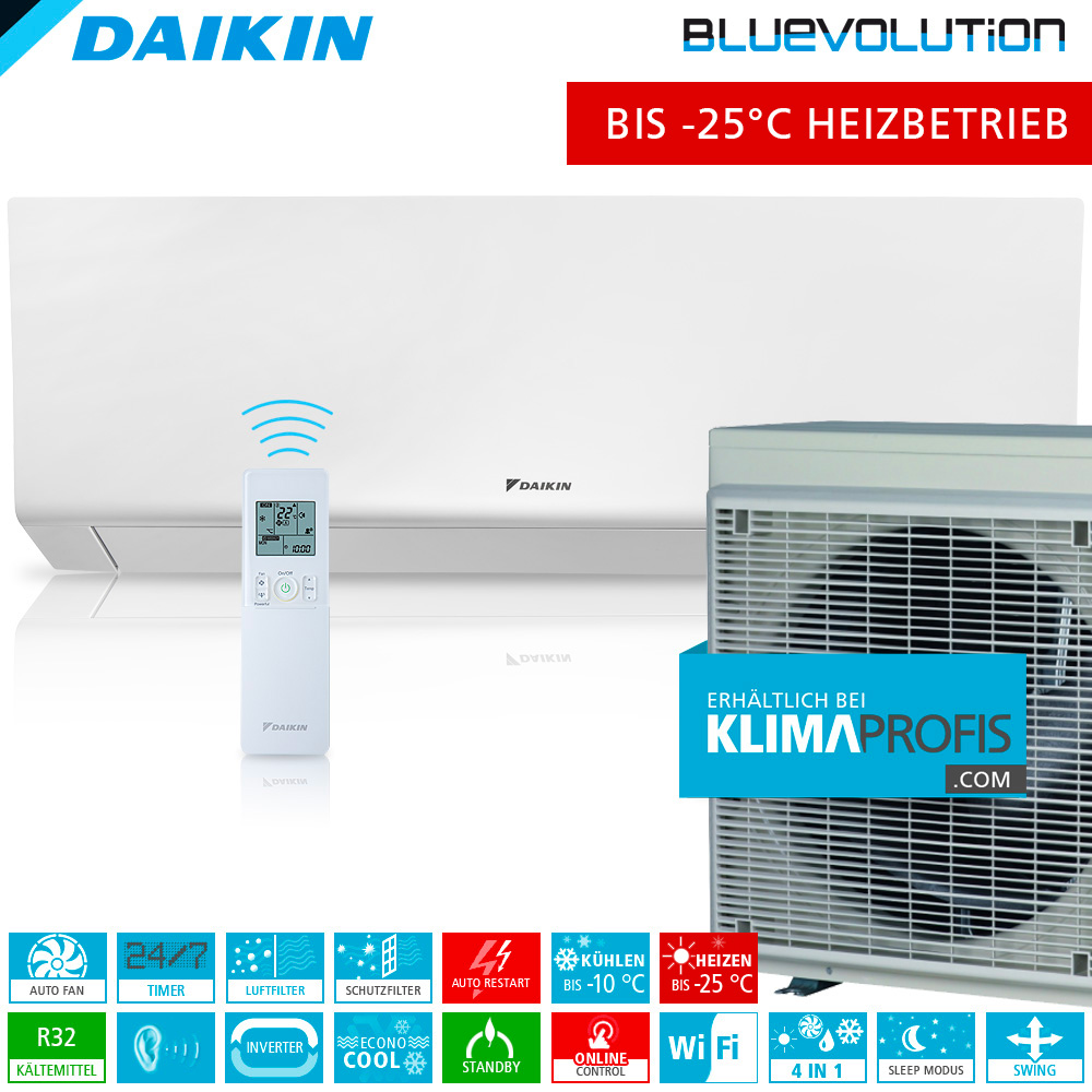 Daikin Perfera FTXTM30S ColdRegion WiFi Inverter Wand-Klimageräte-Set - 4,5 kW
