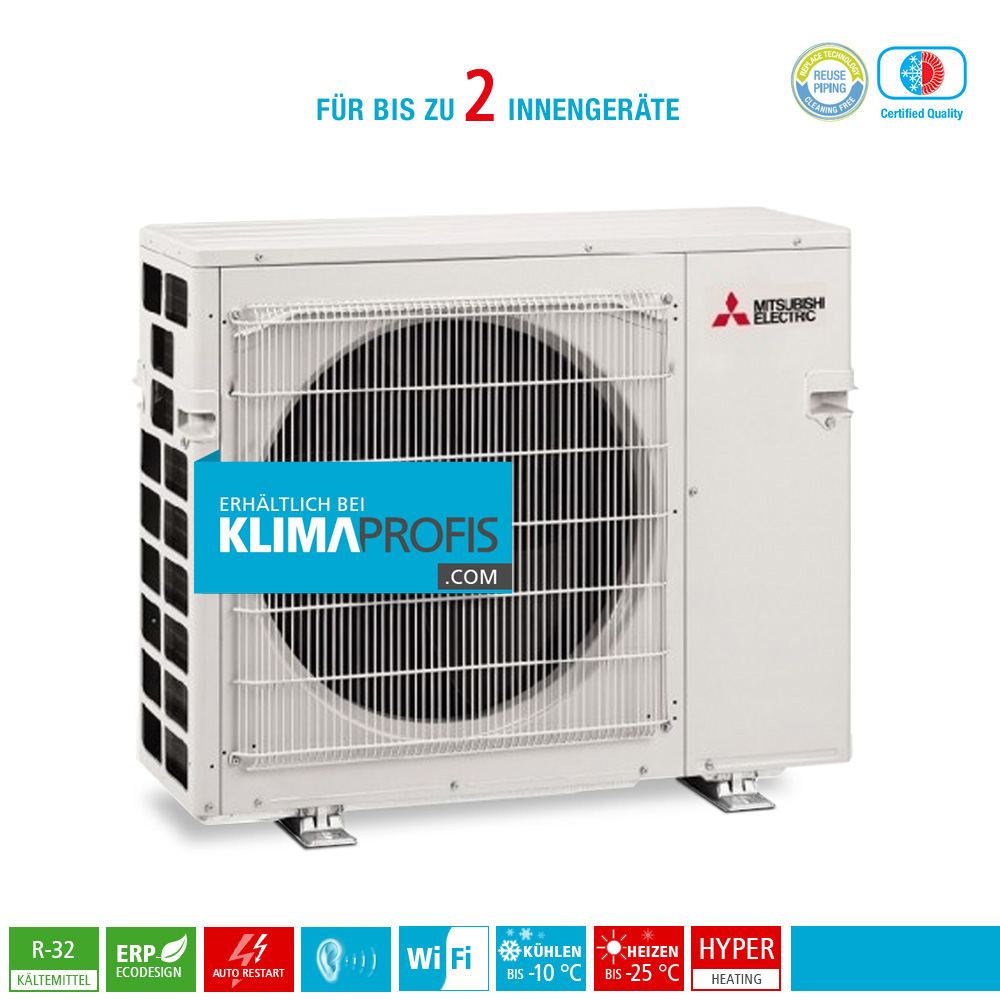Mitsubishi MXZ-2F53VFHZ Hyper Heating Multisplit Inverter Außengerät 6 kW für 2 Innengeräte
